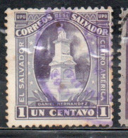 EL SALVADOR 1924 1925 DANIEL HERNANDEZ MONUMENT 1c USED USATO OBLITERE' - Salvador