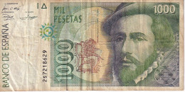 BILLETE DE 1000 PESETAS DEL AÑO 1992 DE HERNAN CORTES SERIE 2S (PIZARRO) - 1000 Peseten