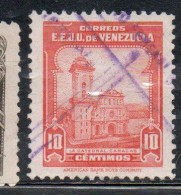 VENEZUELA 1947 CATHEDRAL CATEDRAL CATTEDRALE CARACAS CENT. 10c USED USATO OBLITERE' - Venezuela