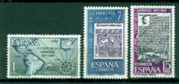 SPAIN 1973 Mi 2059-61** 500th Anniversary Of Book Printing In Spain [L3976] - Other & Unclassified