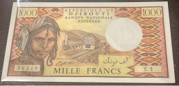 1975. Billet De 1000 Francs Du Tresor Public De Djibouti Republique Bank Nationale X1 - Gibuti