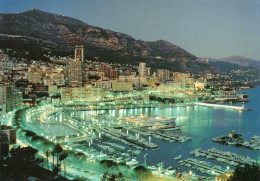 CPM - L - MONACO - MONTE CARLO - VUE DU PORT LE SOIR DEPUIS LA PLACE DU PALAIS - Hafen