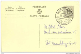 _Q878:1,20F  POSTKAART/CARTE POSTALE: BRUXELLES-BRUSSEL 25-5-57.11 EXPOSITION POSTALE POSTTENTOONSTELLING - Cartes Postales 1951-..