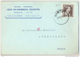 _Nx188: N°1005 GISTEL / Drukwerkkaart: OSCAR VAN HONSEBROUCK GISTEL + Sorteerstempeltje " AC " - 1936-1957 Offener Kragen