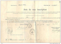 _Nx048: AVIS DE NON INCRIPTION : GRAND-RENG 5 X 1927 > ERQUELINNES 6 X 1927 ... - Franquicia