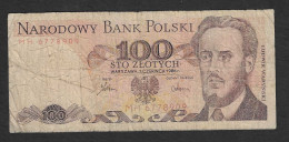 Polonia - Banconota Circolata Da 100 Zloty P-143e.1 - 1986 #19 - Pologne