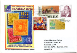 SPAIN / ESPAÑA 2002 - Entire Envelope Of 0,25 EUR Plus Other Values Circulated To Buenos Aires - 1931-....