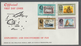 1970 FDC EXPLORERS And DISCOVERS Of FIJI+4 Stamps Explorers-F253 - Fidji (1970-...)