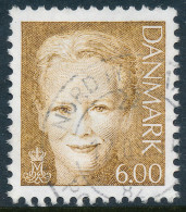 Denmark Danemark Danmark 2001: 6.00 Kr Yellow-brown Margrethe II, F-VF Used, AFA 1285 (DCDK00406) - Oblitérés