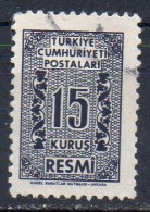 TURQUIE N° Serv 77 O Y&T 1962 15 K Gris - Timbres De Service