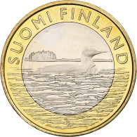 Finlande, 5 Euro, Le Plongeon Huard En Savonie, 2014, SUP+, Bimétallique - Finland
