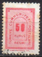 TURQUIE N° Serv 85 O Y&T 1963 50 K Rouge - Dienstmarken