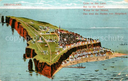 43110052 Helgoland Nordseeinsel Aus Der Vogelperspektive Kuenstlerkarte Gedicht  - Helgoland