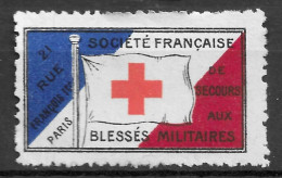 1914-1918 WW1 FRANCE Cinderella Vignette RED CROSS CROIX ROUGE SOCIETE FRANCAISE DE SECOURS AUX BLESSES MILITAIRES - Croce Rossa