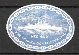  CINDERELLA Vignette SWEDEN 1905 SVERIGE MED GUD FÖR KONUNG OCH FOSTERLAND WITH GOD FOR THE KING AND FATHER LAND  X RARE - Militares