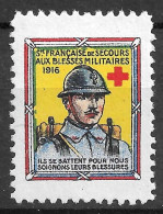  France Epoque Delandre CINDERELLA Vignette Erinnophilie - Société Française De Secours Aux Blessés Militaires - 1916 - Rode Kruis