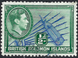 BRITISH SOLOMON ISLANDS 1939 KGVI ½d Blue & Blue-Green SG60 FU - Salomonen (...-1978)