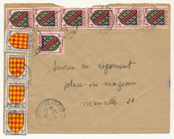 FRANCE => Env. Affr Composé Armoiries Bourbonnaix X7 Angoumois X4 - Marseille St Just 1955 - Covers & Documents