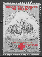  Croix-Rouge 1914-1915  France Delandre CINDERELLA Vignette CROIX-ROUGE - UNION DES FEMMES DE FRANCE - ADVOLAT AUXILIUM - Red Cross