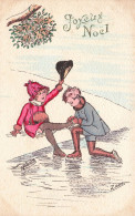 FÊTES ET VOEUX - Noël - Un Petit Couple Sur La Patinoire - Zaue - Colorisé - Carte Postale Ancienne - Other & Unclassified