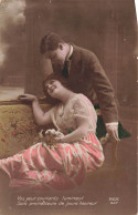 COUPLE - Vos Yeux Lumineux - Rex - Un Homme Penché Sur La Bien Aimée - Carte Postale Ancienne - Couples