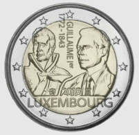 2018 LUXEMBOURG - 2 Euros Commémorative - 175ème Anniversaire De La Mort De Guillaume Ier - Luxembourg