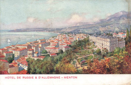 FRANCE - Menton - Hotel De Russie Et D'Allemagne - Vue Générale - Colorisé - Carte Postale Ancienne - Menton