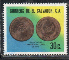 EL SALVADOR 1974 1975 SILVER COINS 1c COPPER COIN 30c MH - Salvador