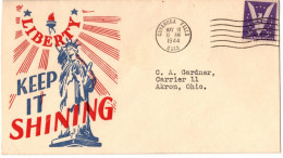 (N130) USA SCOTT # 904 - Military Propaganda - Liberty Keep It Shining - Cuyahoga Falls - Akron Ohio - 1944. - Briefe U. Dokumente