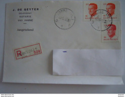 België Belgique Brief Lettre Recommandé Velghe 1989 Hamme (Vl.) 1 - Antwerpen - Storia Postale