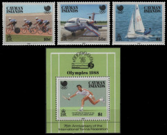 Kaiman-Inseln 1988 - Mi-Nr. 608-610 & Block 17 ** - MNH - Olympia Seoul - Cayman Islands