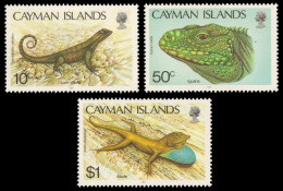 Kaiman-Inseln 1987 - Mi-Nr. 593-595 ** - MNH - Reptilien / Reptiles - Cayman Islands