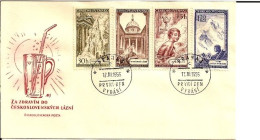 FDC 873-6 Czechoslovakia Spas/Baden 1956 Carlsbad Marienbad Piestany High Tatras NOTICE POOR SCAN, BUT THE FDC IS O.K. - Hydrotherapy