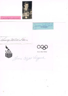 JEUX OLYMPIQUES - AUTOGRAPHES DE MEDAILLES OLYMPIQUES - CONCURRENTS DES ETATS-UNIS  - - Handtekening