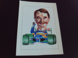 BELLE ILLUSTRATION HUMORISTIQUE ET CARICATURE .."N.MANSELL..FORMULE 1".PAR DEVO - Personalidades Deportivas