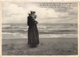 BELGIQUE - La Panne - Le Ciel Peut être Bleu, La Mer Peut être Belle - Mère Avec Son Enfant à La Plage - Carte Postale - De Panne