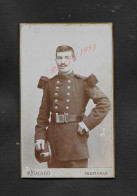 MILITARIA CDV TYPE CARTE DE VISITE PHOTO P BACARD À PERPIGNAN SOLDAT 12e DU FEU POMPIER : - Feuerwehr