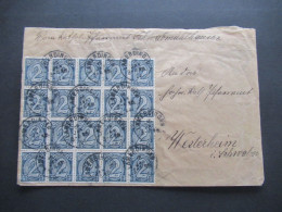 DR Dienstpost 1923 Massenfrankatur Mit 49 Marken!! Stempel Lamerdingen / Abs. Pfarramt Schwabmühlhausen - Dienstmarken