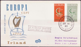 Irlande - Ireland - Irland FDC1 1966 Y&T N°187 à 188 - Michel N°188 à 189 - EUROPA - FDC