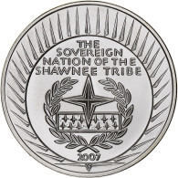États-Unis, Dollar, The Sovereign Nation Of The Shawnee Tribe, 2007, Flan Mat - Conmemorativas