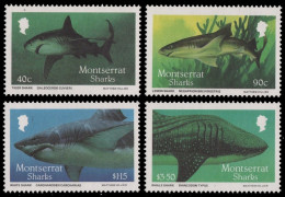 Montserrat 1987 - Mi-Nr. 666-669 ** - MNH - Haie / Sharks - Montserrat