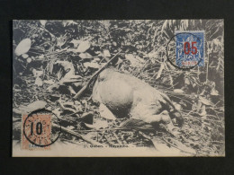 AE43 GABON   BELLE CARTE 1908 A ASNIERES FRANCE +CHASSE   + AFF. PLAISANT+++ - Storia Postale