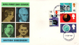 GB FDC 1967 DECOUVERTES SCIENTIFIQUES BRITANNIQUES - 1952-1971 Em. Prédécimales