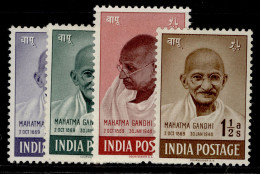 India 1948 Mahatma Gandhi Mourning 4v SET Mounted Mint, NICE COLOUR As Per Scan - Mahatma Gandhi