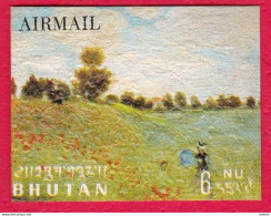 BHUTAN 1968 Stamp Embossed Art Paintings Monet 6 Nu MNH Bhoutan - Bhoutan