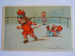 Illustration V. Castelli Enfants Patinage Kinderen Schaatsen Edit Degami 973 Circulée 1939 Ieper - Castelli