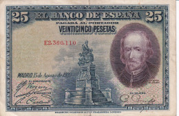 BILLETE DE ESPAÑA DE 25 PTAS DEL AÑO 1928 SERIE E (BANKNOTE) - 1-2-5-25 Pesetas