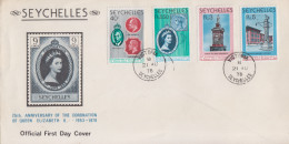 Enveloppe  FDC  1er  Jour   SEYCHELLES   25éme   Anniversaire  Du  Couronnement    Reine  ELIZABETH  II   1978 - Seychelles (1976-...)