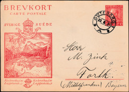 Suède 1929. Entier Postal Officiel Pour L'étranger. Laponie. Le Kebnekaise, Rebord Du Chaudron. Montagne, Sommet - Berge