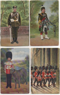 Royaume-Uni  Lot De 4 Cartes Illustrées De Militaires (2) - Verzamelingen & Kavels